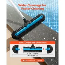 VEVOR Pool Brush Head for Inground Above Ground Swimming Pool with Side Brushes