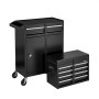 VEVOR Rolling Tool Chest, 2-in-1 Design, 5 Drawers Tool Cabinet Organizer with Detachable Top Metal Toolbox, Lock Bar, Protective Liner, and Tools Rack, Garage Storage Cabinet for Warehouse, Workshop