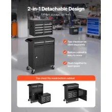 VEVOR Rolling Tool Chest 5 Drawers Tool Storage Cabinet with Lockable Wheels
