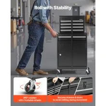 VEVOR Rolling Tool Chest 5 Drawers Tool Storage Cabinet with Lockable Wheels