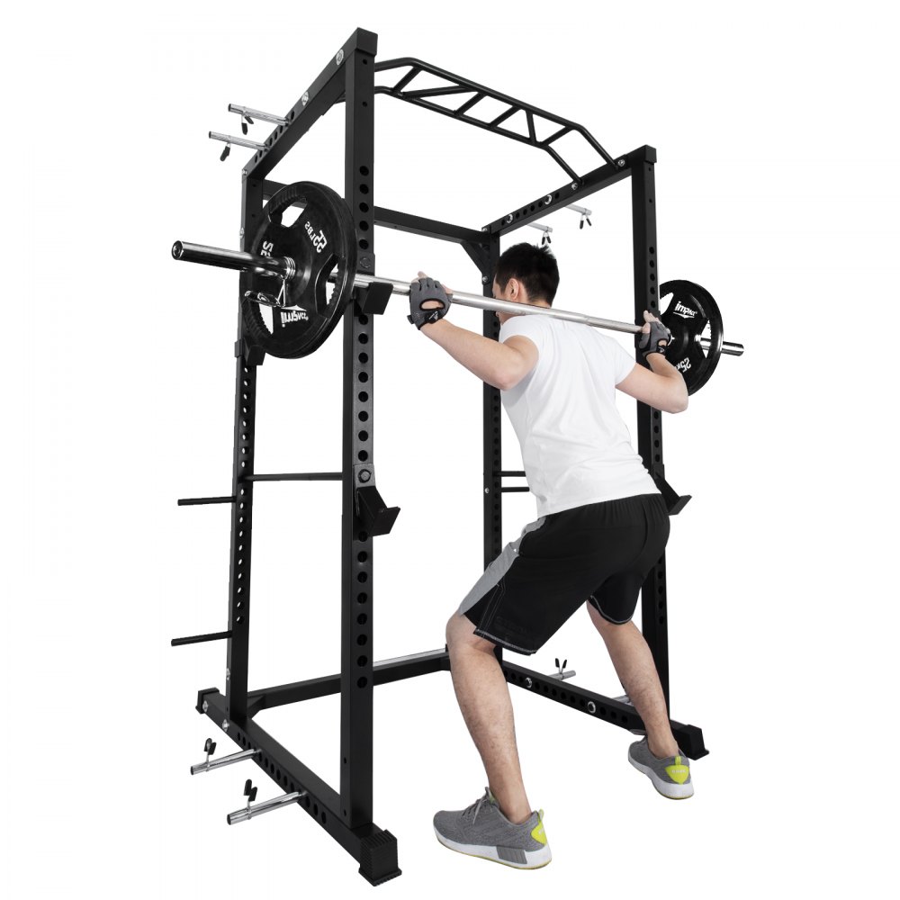 Fitness 48" Deep Short Power Tower Deep Rack Squat Barbell Pull Up Rock Updated