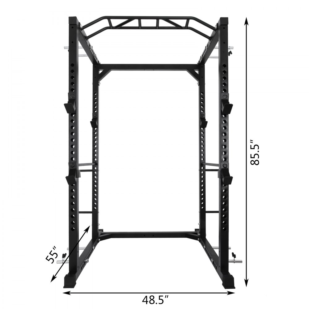 Fitness 48" Deep Short Power Tower Deep Rack Squat Barbell Pull Up Rock Updated
