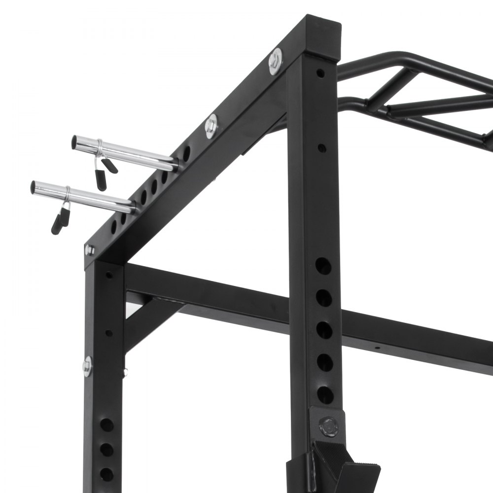 Fitness 48" Deep Short Power Tower Deep Rack Squat Barbell Pull Up Rock Updated