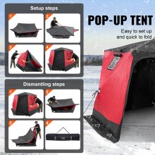 VEVOR 6-8 Person Ourdoor Portable Ice Shelter Pop-Up Ice Fishing Shanty Tent