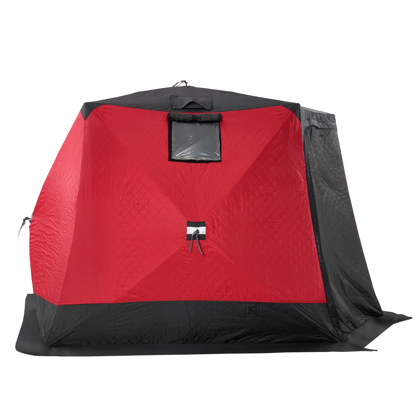 VEVOR Portable Ice Shelter, 4-6 Person Insulated Pop-Up Ice Fishing Tent, 50 Square Feet Fishable Area, Thermal Ice Shanty for Winter Fishing, Ice Cube with Anchors, Ropes, Carrying Bag, 130"x130"