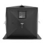 VEVOR Portable Ice Shelter, 1-2 Person Pop-Up Ice Fishing Tent, 24 Square Feet Fishable Area, Ice Shanty for Winter Fishing, Waterproof Oxford Ice Cube with Anchors/Ropes/Carrying Bag, 60"x60", Black