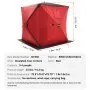 VEVOR Portable Ice Shelter, 3-4 Person Insulated Pop-Up Ice Fishing Tent, 35 Square Feet Fishable Area, Thermal Ice Shanty for Winter Fishing, Ice Cube with Anchors, Ropes, Carrying Bag, 71"x71", Red