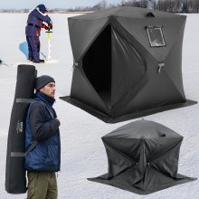 VEVOR 3-4 Person Ourdoor Portable Ice Shelter Pop-Up Ice Fishing Shanty Tent