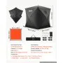 VEVOR Pop Up Ice Fishing Tent 3-4 Person 90 x 90 x 77 in Portable Shelter, for Winter Fishing, 58 sq ft Area, 300D Oxford Fabric Hub-Style Shanty, Ice Cube with Anchors, Ropes, Carrying Bag, Black