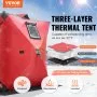 VEVOR Portable Ice Shelter, 1-2 Person Insulated Pop-Up Ice Fishing Tent, 24 Square Feet Fishable Area, Thermal Ice Shanty for Winter Fishing, Ice Cube with Anchors, Ropes, Carrying Bag, 60"x60", Red