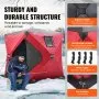 VEVOR Portable Ice Shelter, 1-2 Person Insulated Pop-Up Ice Fishing Tent, 24 Square Feet Fishable Area, Thermal Ice Shanty for Winter Fishing, Ice Cube with Anchors, Ropes, Carrying Bag, 60"x60", Red