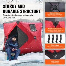 VEVOR 1-2 Person Ourdoor Portable Ice Shelter Pop-Up Ice Fishing Shanty Tent