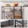 VEVOR Kitchen Baker's Rack, 5-Tier Industrial Microwave Stand with Hutch & 8 S-Shaped Hooks, Multifunctional Coffee Station Organizer with Utility Storage Shelf for Kitchen, Living Room, Dark Gray