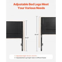 VEVOR Headboard, King Size Headboard with Adjustable Height, Comfortable Diamond Tufted for King Size Bed, W84.1 x H (54.33-60.24) x D 8.27 in, Ideal for Bedroom, Hotel, Homestay, Dormitory, Cream