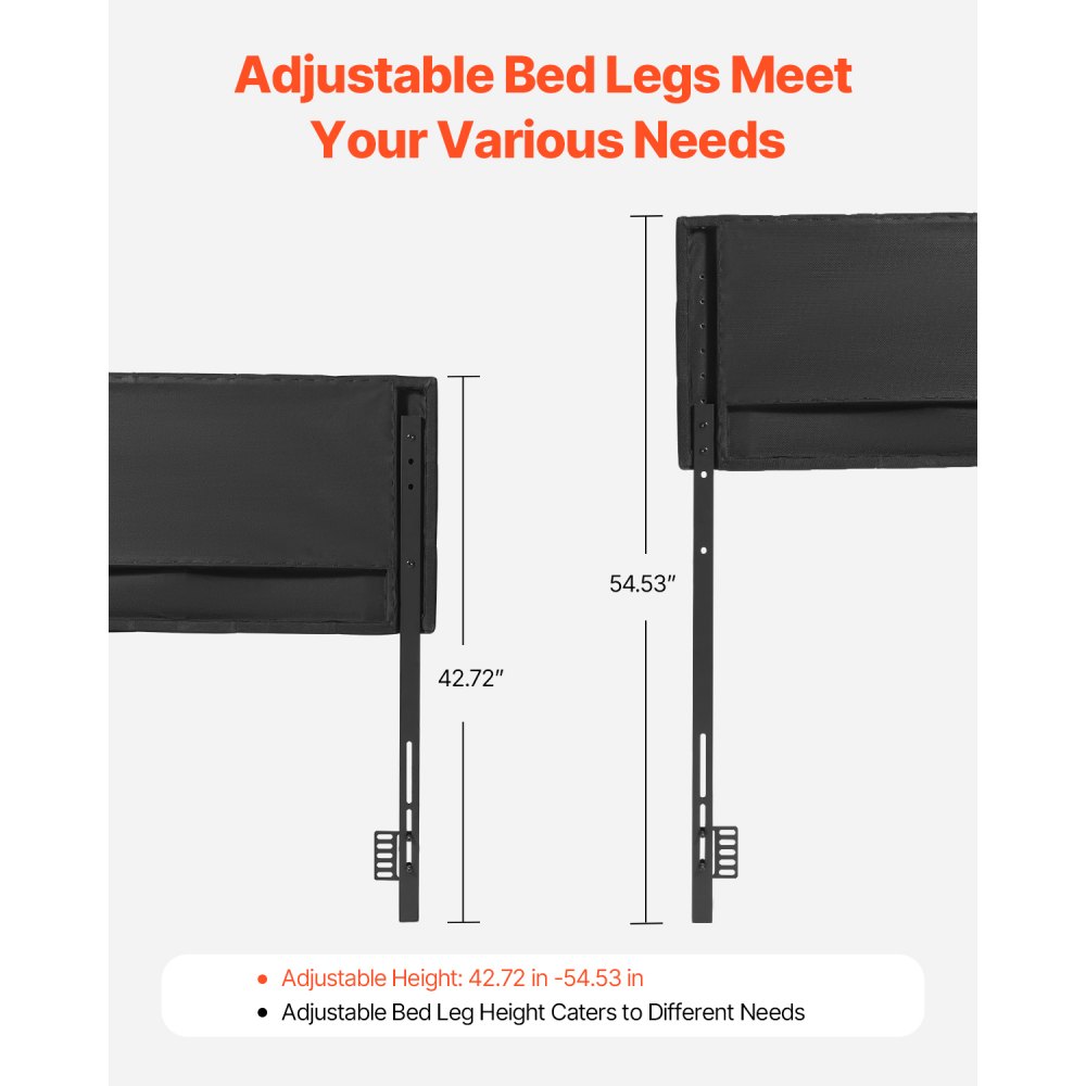 VEVOR Headboard, Queen Size Headboard with Adjustable Height, Comfortable Diamond Tufted for Queen Size Bed, W62.2 x H(42.72-54.53) x D2.76 in, Ideal for Bedroom, Hotel, Homestay, Dormitory, Black