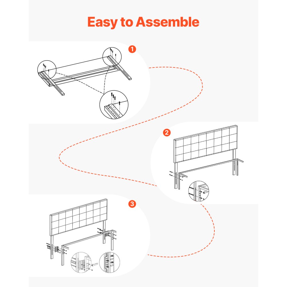 VEVOR Headboard, Queen Size Headboard with Adjustable Height, Comfortable Diamond Tufted for Queen Size Bed, W62.2 x H(42.72-54.53) x D2.76 in, Ideal for Bedroom, Hotel, Homestay, Dormitory, Black