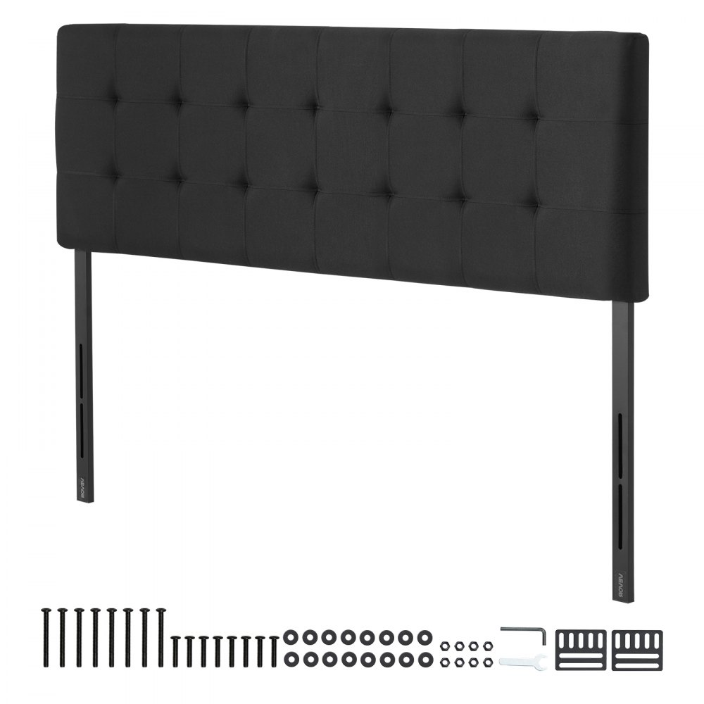 VEVOR Headboard, Queen Size Headboard with Adjustable Height, Comfortable Diamond Tufted for Queen Size Bed, W62.2 x H(42.72-54.53) x D2.76 in, Ideal for Bedroom, Hotel, Homestay, Dormitory, Black
