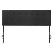 Headboard for Queen Size Bed with Adjustable Height Sponge & Fabric Black