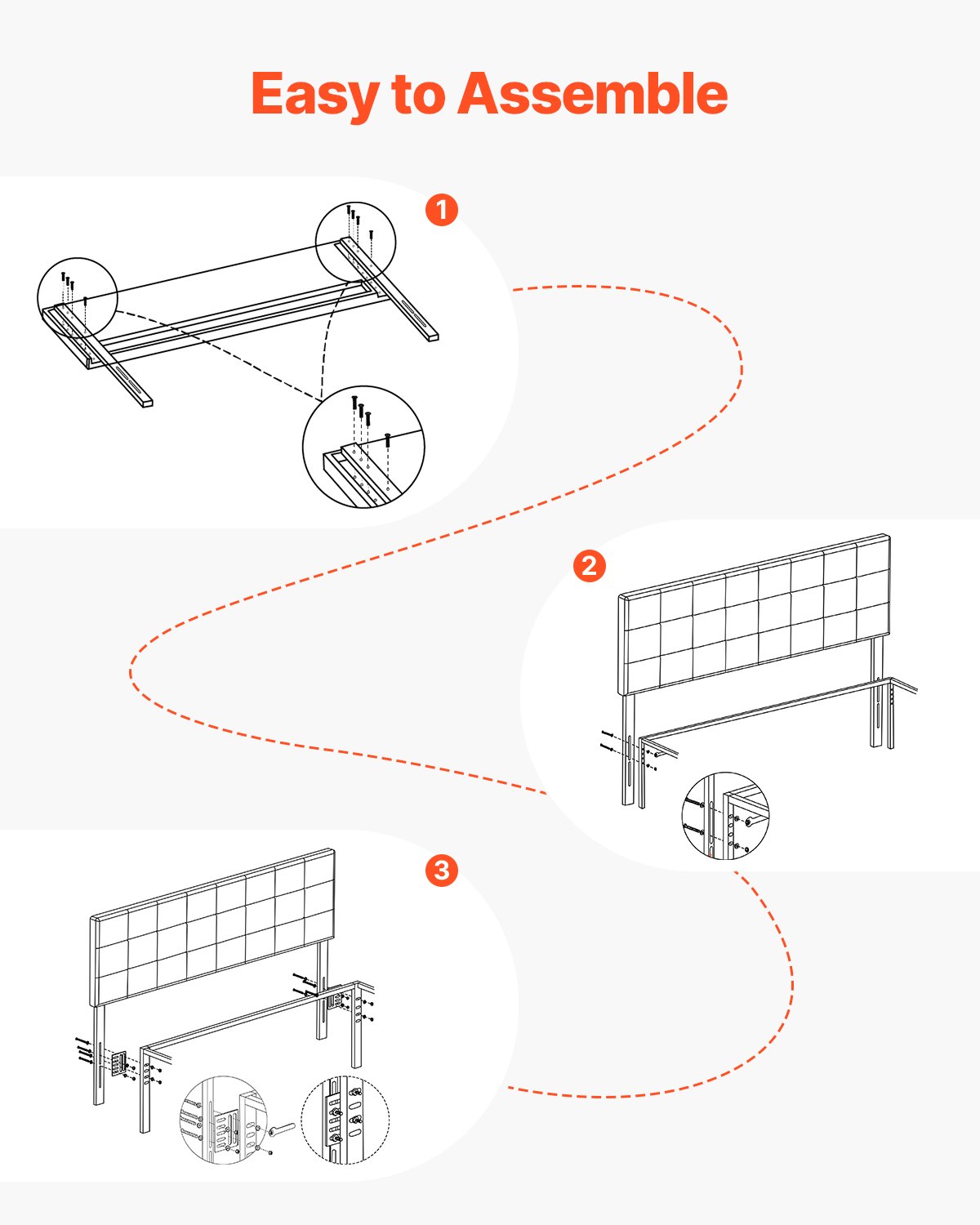 VEVOR Headboard, Queen Size Headboard with Adjustable Height, Comfortable Diamond Tufted for Queen Size Bed, W62.2 x H(42.72-54.53) x D2.76 in, Ideal for Bedroom, Hotel, Homestay, Dormitory, Black