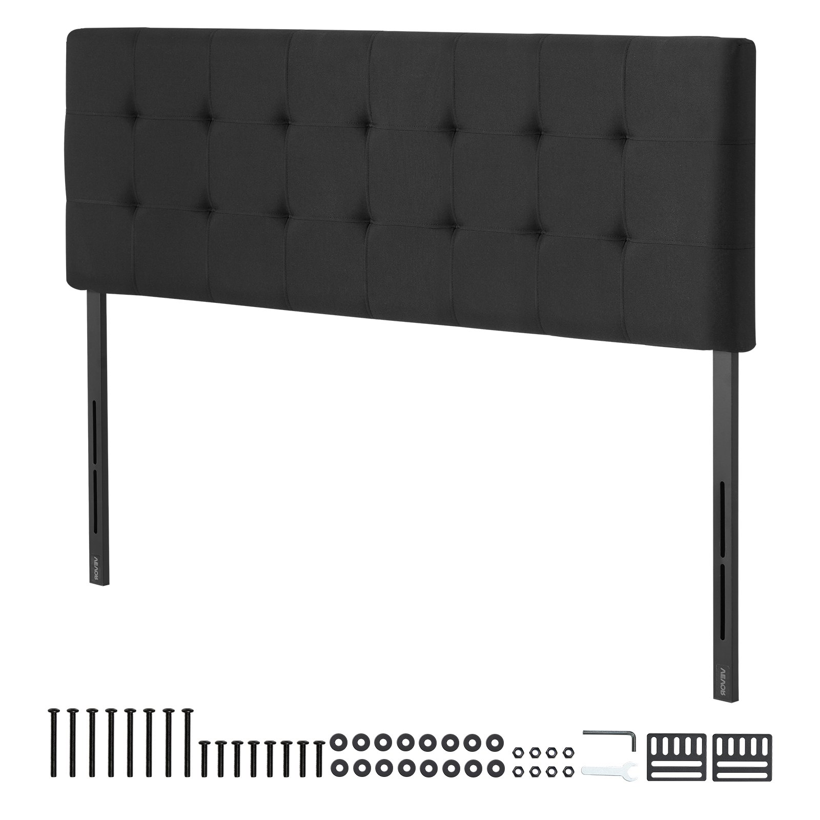 VEVOR Headboard, Queen Size Headboard with Adjustable Height, Comfortable Diamond Tufted for Queen Size Bed, W62.2 x H(42.72-54.53) x D2.76 in, Ideal for Bedroom, Hotel, Homestay, Dormitory, Black