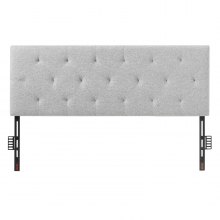 Headboard for Full Size Bed with Adjustable Height Sponge & Fabric Grey