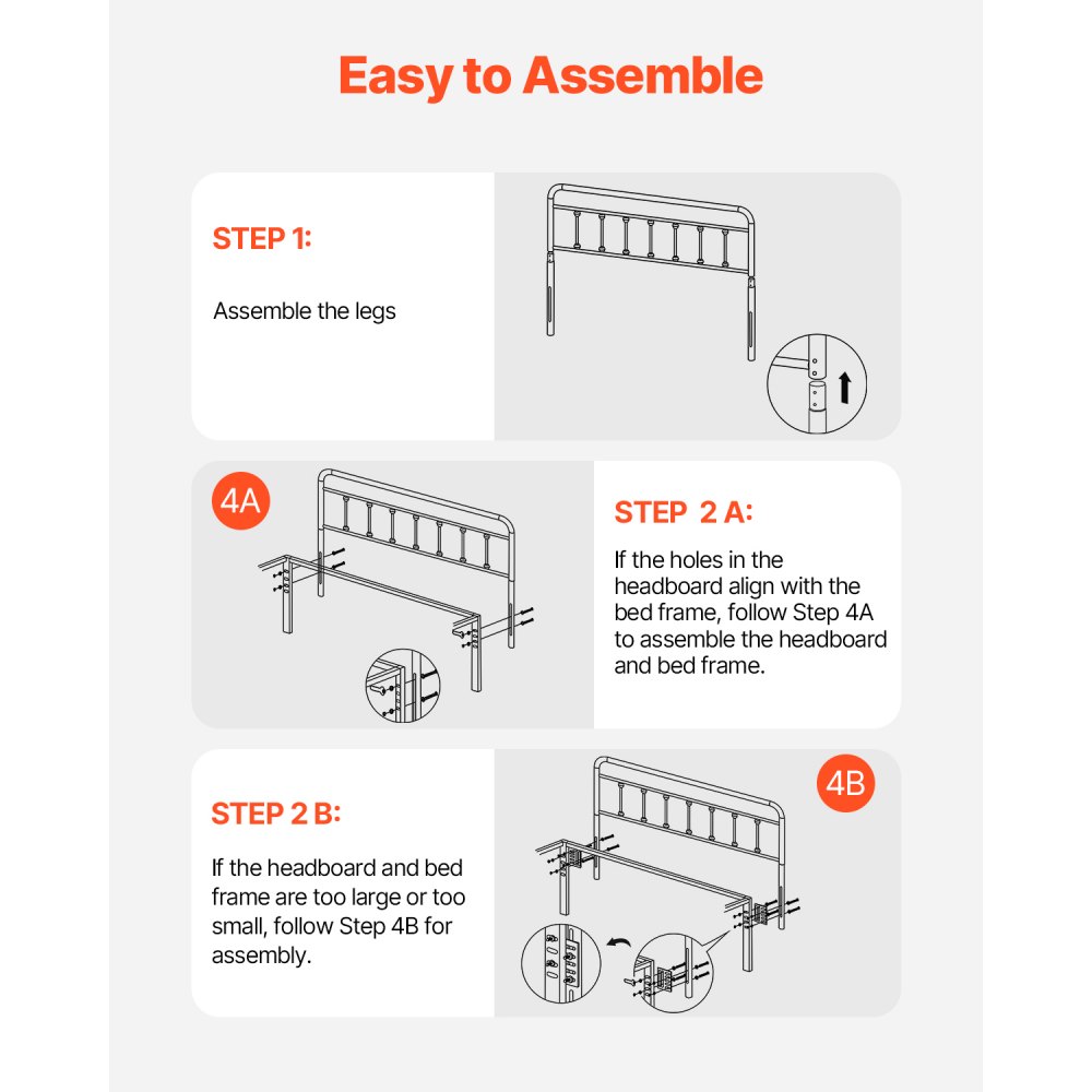 VEVOR Metal Headboard, Queen Size Headboard with Adjustable Height, Metal Headboard for Queen Size Bed, W59.65 x H40.55 x D1.5 inches, Ideal for Bedroom, Hotel, Homestay, Dormitory, Black