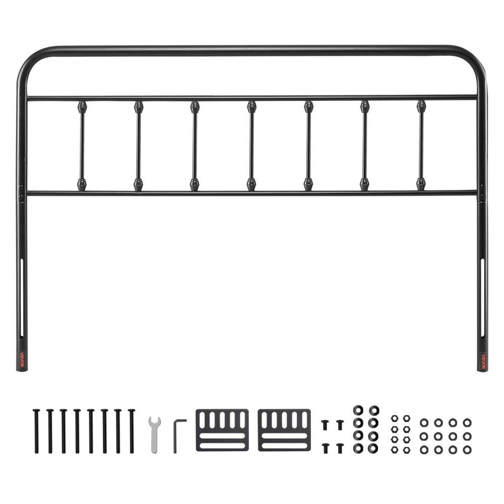 VEVOR Metal Headboard, Queen Size Headboard with Adjustable Height, Metal Headboard for Queen Size Bed, W59.65 x H40.55 x D1.5 inches, Ideal for Bedroom, Hotel, Homestay, Dormitory, Black
