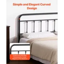 Cabecero de metal VEVOR, tamaño queen, altura ajustable (150 cm de ancho x 102 cm de alto x 3,8 cm de profundidad), ideal para dormitorio, hotel, casa de familia, dormitorio, color negro.