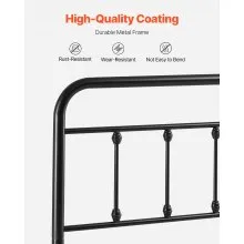 Cabecero de metal VEVOR, tamaño queen, altura ajustable (150 cm de ancho x 102 cm de alto x 3,8 cm de profundidad), ideal para dormitorio, hotel, casa de familia, dormitorio, color negro.
