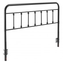 Metal Headboard for Queen Size Bed Ideal for Bedroom Hotel Dormitory Black