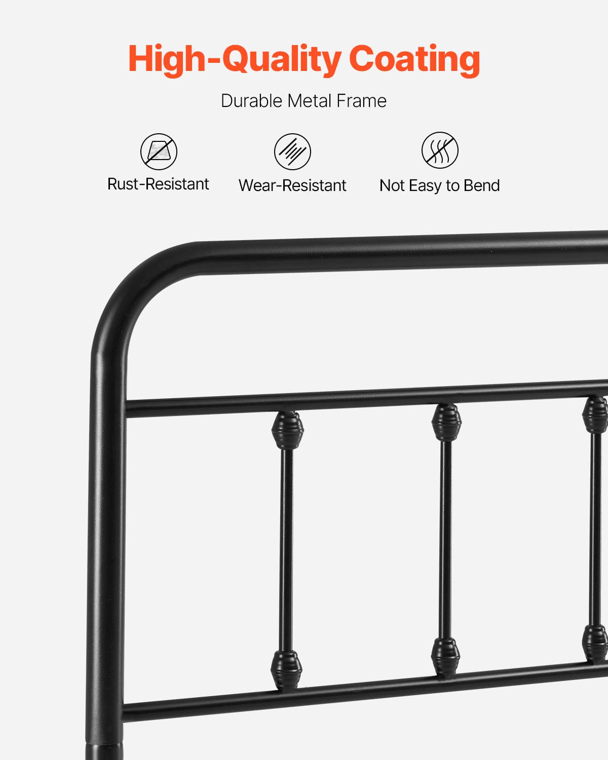 VEVOR Metal Headboard, Queen Size Headboard with Adjustable Height, Metal Headboard for Queen Size Bed, W59.65 x H40.55 x D1.5 inches, Ideal for Bedroom, Hotel, Homestay, Dormitory, Black