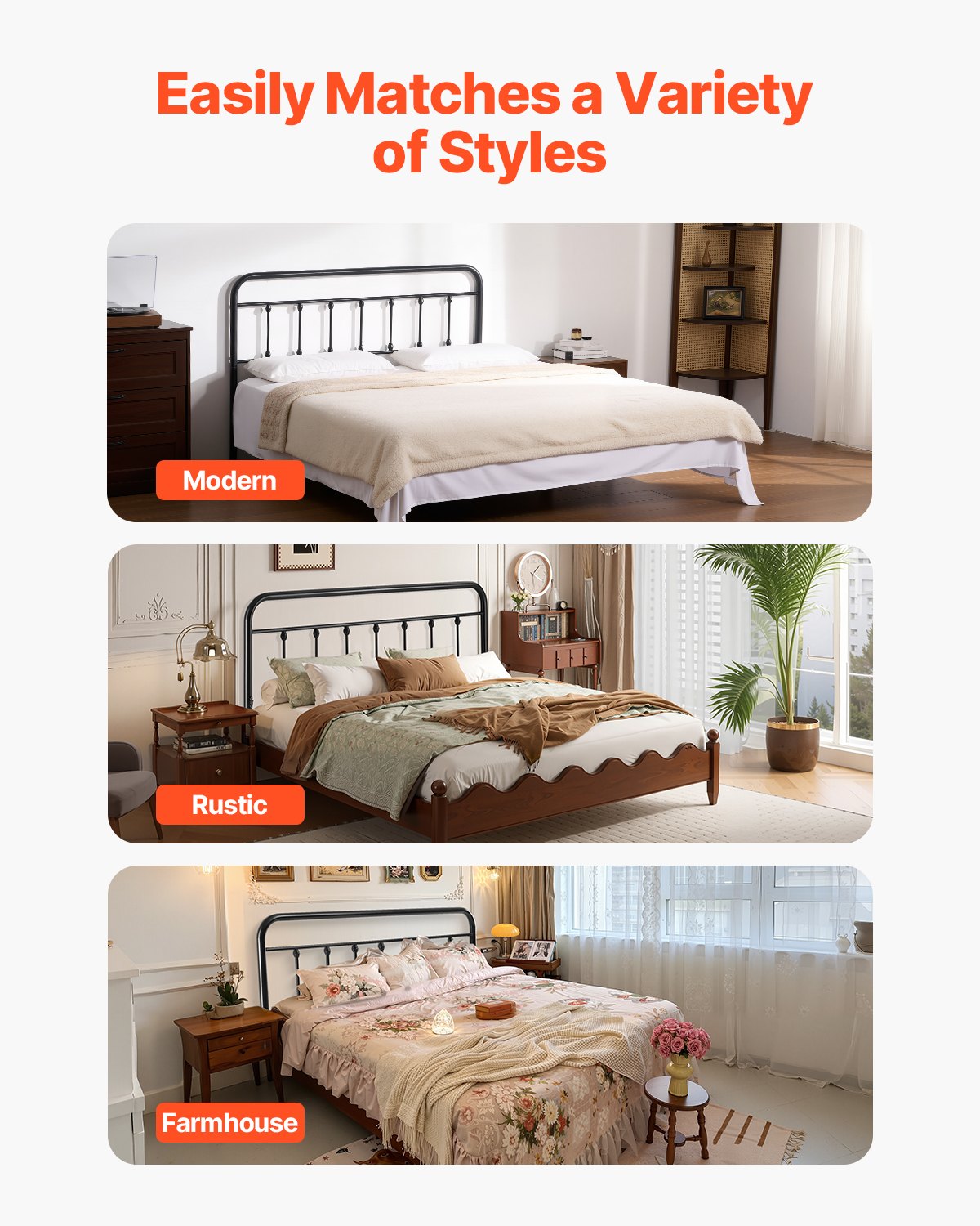 VEVOR Metal Headboard, Queen Size Headboard with Adjustable Height, Metal Headboard for Queen Size Bed, W59.65 x H40.55 x D1.5 inches, Ideal for Bedroom, Hotel, Homestay, Dormitory, Black