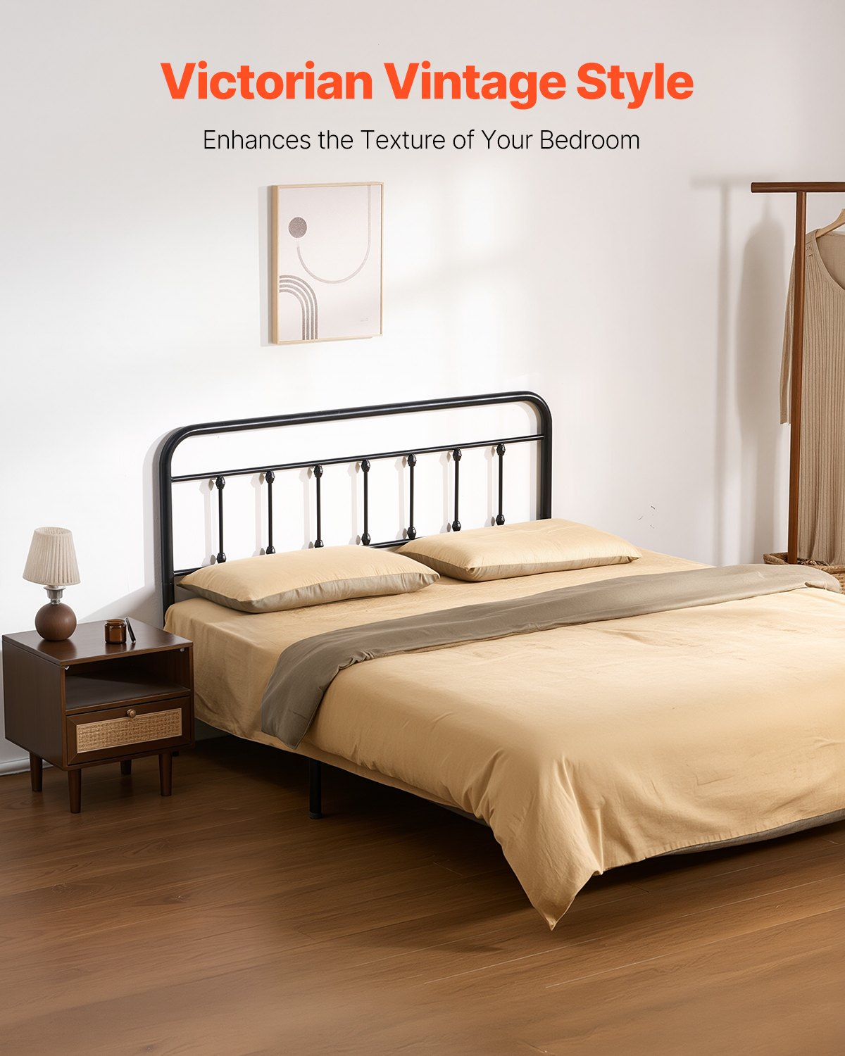 VEVOR Metal Headboard, Queen Size Headboard with Adjustable Height, Metal Headboard for Queen Size Bed, W59.65 x H40.55 x D1.5 inches, Ideal for Bedroom, Hotel, Homestay, Dormitory, Black