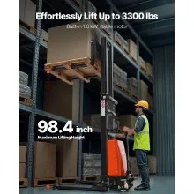 VEVOR Semi Electric Pallet Stacker 3300 lbs Pallet Truck Dolly 96.06-inch Lift