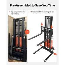 VEVOR Semi Electric Pallet Stacker 3300 lbs Pallet Truck Dolly 96.06-inch Lift