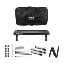 Pedalera de guitarra VEVOR, 20'' x 11'', aleación de aluminio, 2,64 libras, superligera, plegable, con bolsa de transporte, correa fija con velcro, correa para el hombro, tiras enrollables, para 10-12 pedales de guitarra
