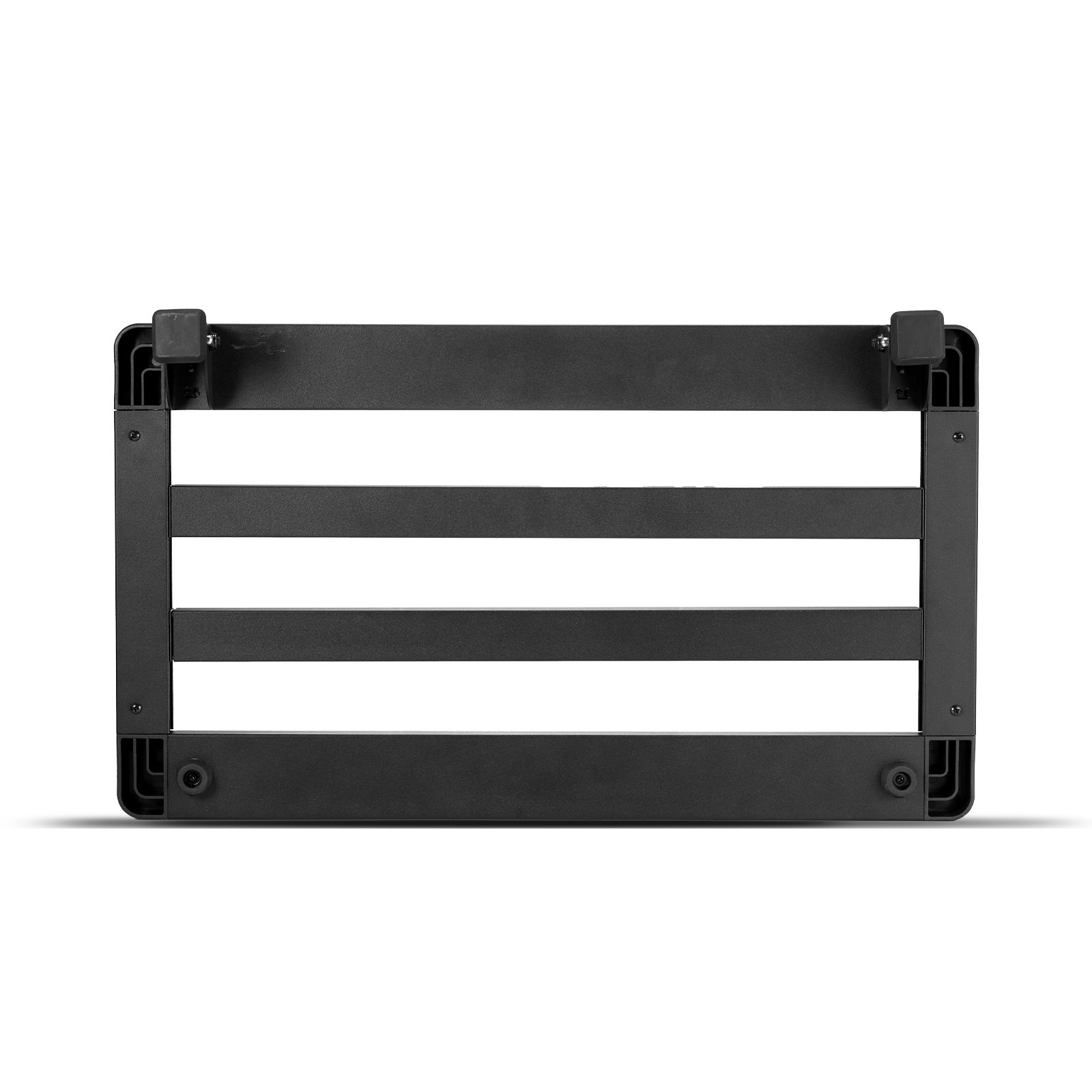VEVOR guitar pedal board with three black horizontal slats and two attachable end brackets.