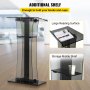 VEVOR Acrylic Pulpit, 119 cm Tall, Clear Podium Stand w/ Wide Reading Surface & Storage Shelf, Floor-Standing Plexiglass Lectern for Church Office School, Black