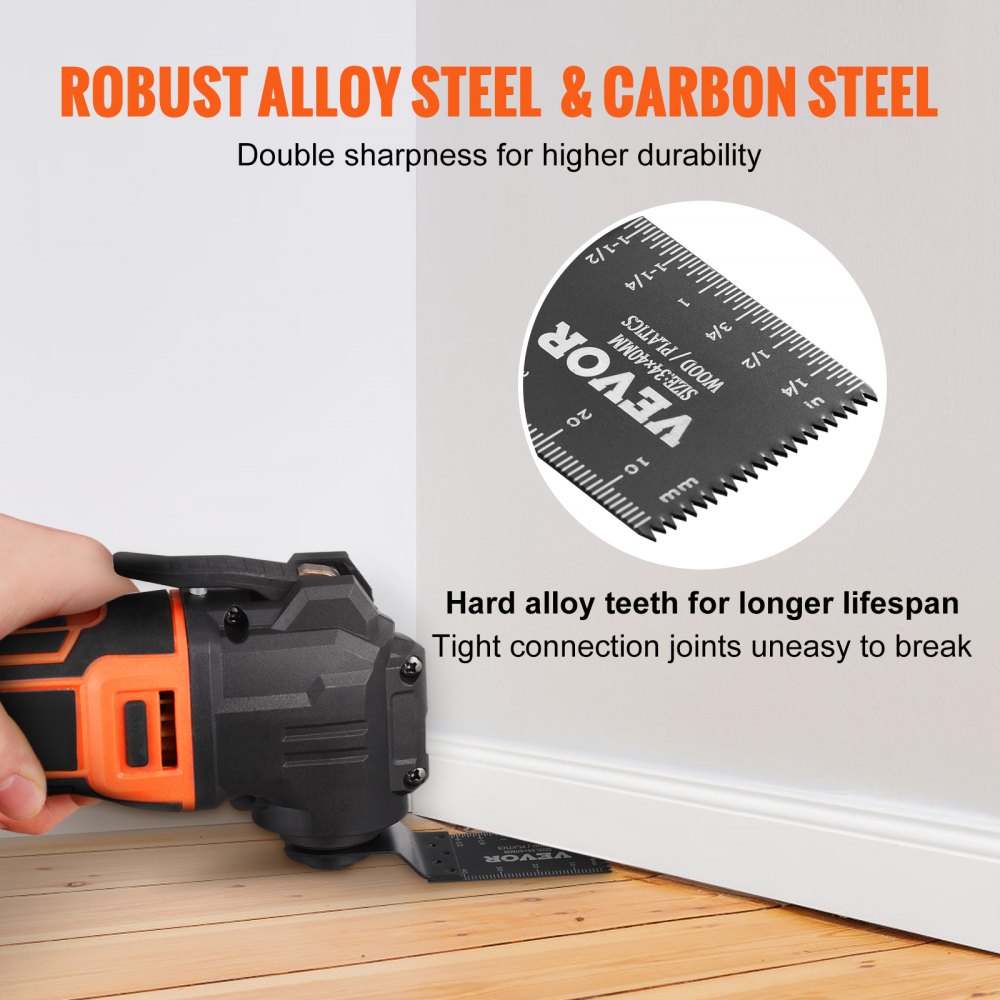 VEVOR 50PCS Oscillating Saw Blades, Universal Quick Release Oscillating Saw Blades, Multitool Tool Blades for Wood Plastic Aluminum, Fit Dewalt Bosch Milwaukee Hitachi Chicago Craftsman