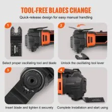 VEVOR 50PCS Oscillating Saw Blades, Universal Quick Release Oscillating Saw Blades, Multitool Tool Blades for Wood Plastic Aluminum, Fit Dewalt Bosch Milwaukee Hitachi Chicago Craftsman