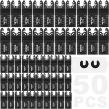 VEVOR 50PCS Oscillating Saw Blades, Universal Quick Release Oscillating Saw Blades, Multitool Tool Blades for Wood Plastic Aluminum, Fit Dewalt Bosch Milwaukee Hitachi Chicago Craftsman