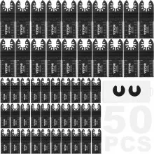 VEVOR 50PCS Oscillating Saw Blades, Universal Quick Release Oscillating Saw Blades, Multitool Tool Blades for Wood Plastic Aluminum, Fit Dewalt Bosch Milwaukee Hitachi Chicago Craftsman