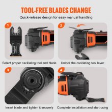 VEVOR 3PCS Carbide Oscillating Tool Blades, Universal Quick Release Oscillating Saw Blades, Multitool Tool Blades for Hard Material, Metal, Nails, Bolts, Fit Dewalt Milwaukee Hitachi Chicago