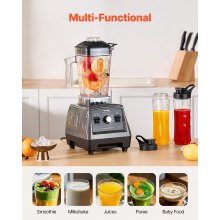 VEVOR 61 oz 1400W Blender for Smoothies Food Processing Blender for Kitchen