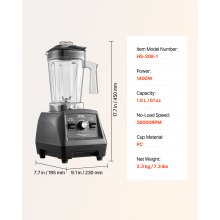 61 oz 1400W Blender for Smoothies Food Processing Blender for Kitchen