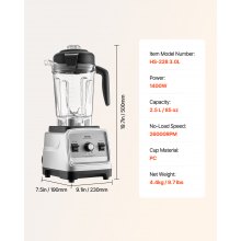 VEVOR 85 oz 1400W Blender for Smoothies Food Processing Blender for Kitchen