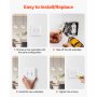 2-Gang Toggle Light Switch Outlet Covers Wall Plates 4.61 x 4.53in White 5 Pack