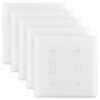 2-Gang Toggle Light Switch Outlet Covers Wall Plates 4.61 x 4.53in White 5 Pack