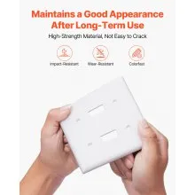 2-Gang Toggle Light Switch Outlet Covers Wall Plates 4.61 x 4.53in White 5 Pack