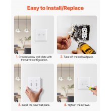 2-Gang Toggle Light Switch Outlet Covers Wall Plates 4.61 x 4.53in White 5 Pack